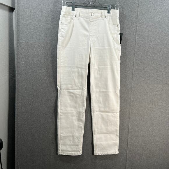 Denim & Co. Coolmax All Season Regular Straight Leg Jean White, Reg 6 - Picture 1 of 12